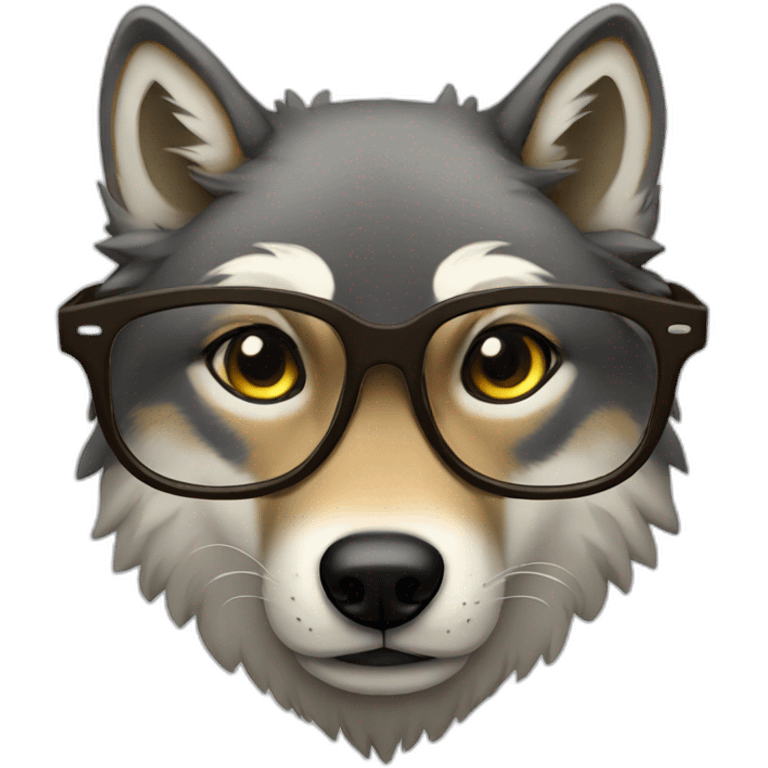 Wolf in glasses emoji