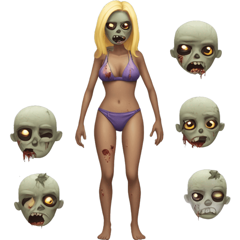 A zombie wearing a bikini emoji