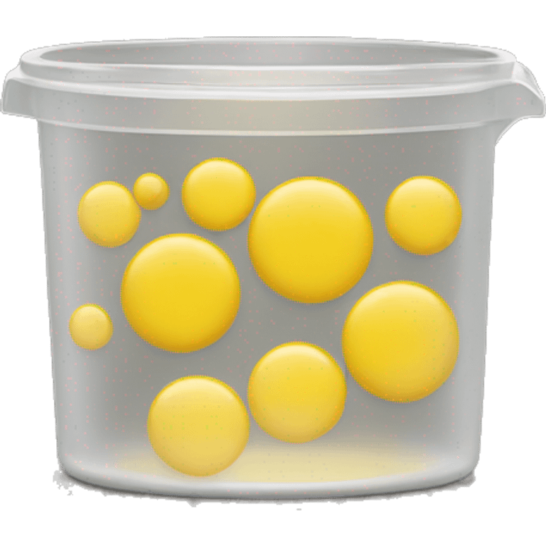 small round clear container with a circle of yellow ish wax substance in the middle emoji