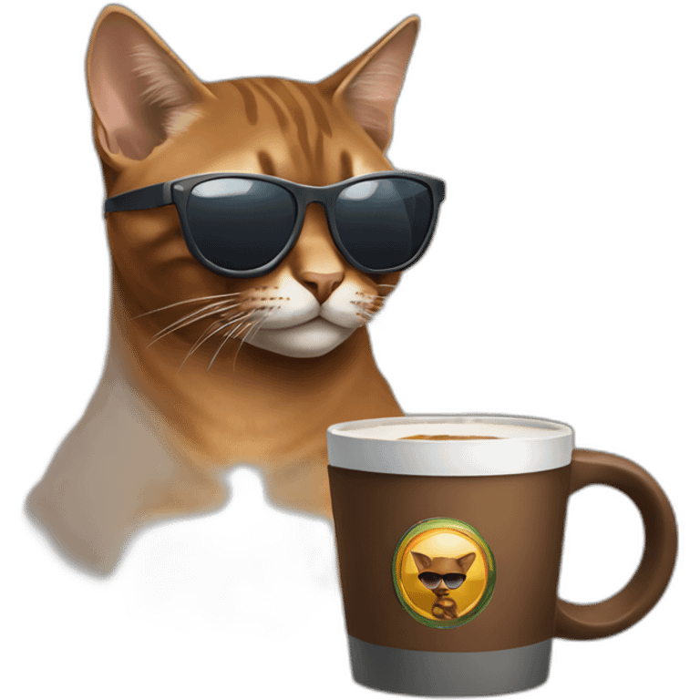 gangster-with-a-Abyssinian cat-gun-and-sunglasses-drinking-coffee emoji