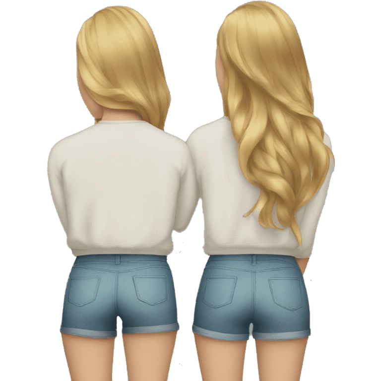 two white girls with their back turned emoji