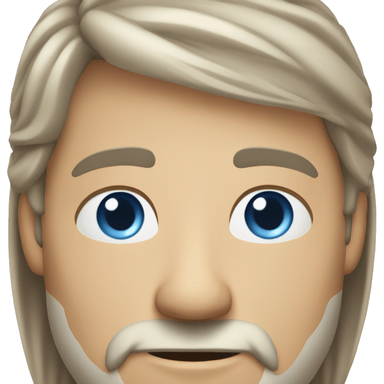 White male, blue eyes, 45 years old, with light mid-length hair, combed back, light beard emoji