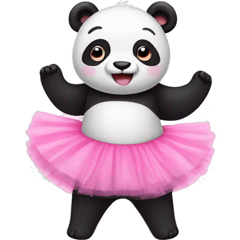 Panda with a pink tutu emoji