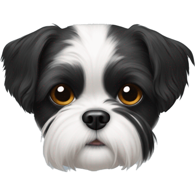 Black and white shih tzu crossed with jack russell emoji