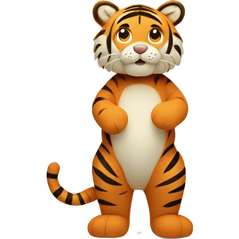 whole body of tiger in jellycat style (standing and two sides) emoji