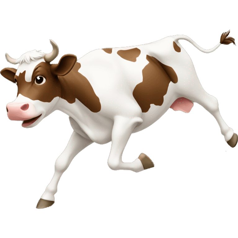 Cow running off a cliff emoji