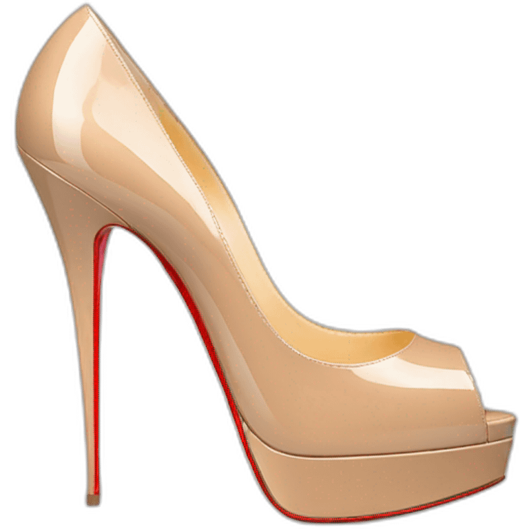 Louboutin nude patent Leather Lady Peep Toe Platform emoji