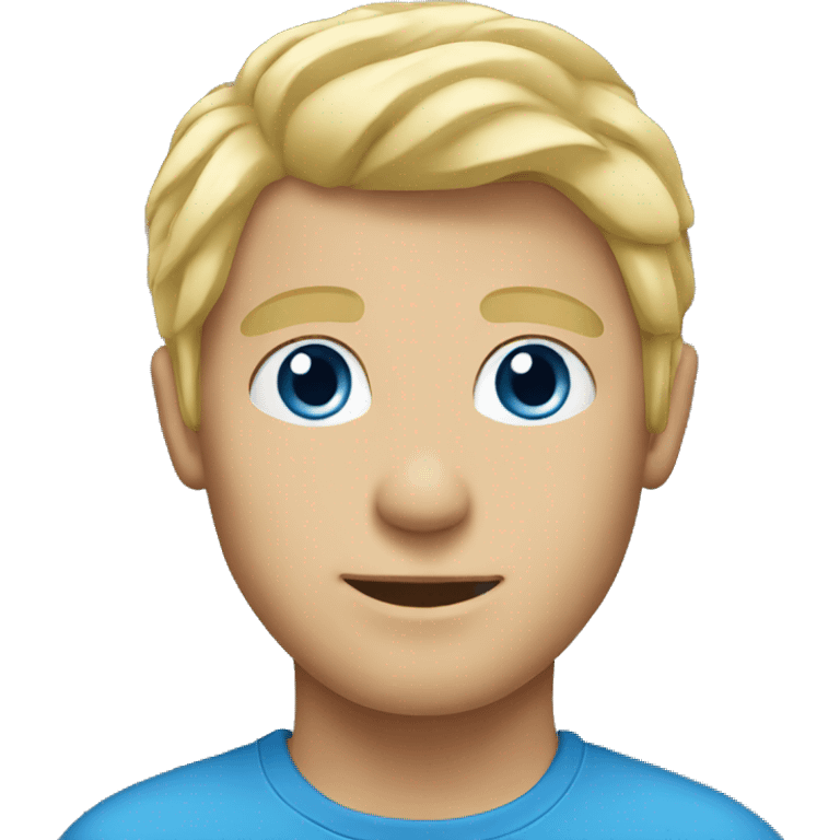 blonde male portrait in blue emoji