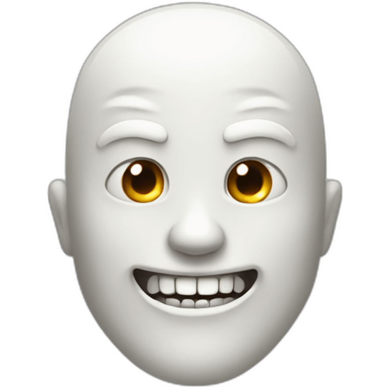 the scary smiled full white face emoji