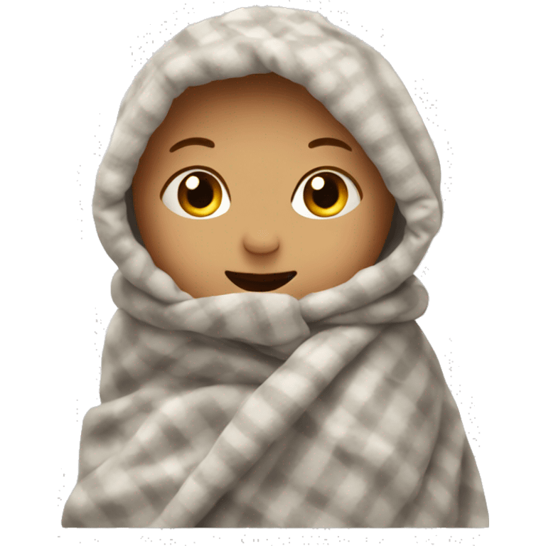 A baby in a cozy blanket emoji