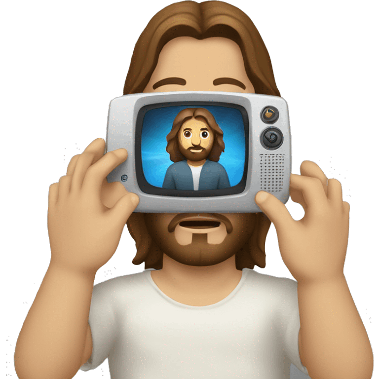 Jesus con un control remoto de tv  en la mano emoji