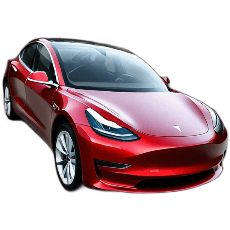 red tesla model 3 emoji