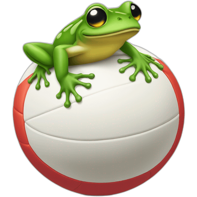 Grenouille sur ballon de volley emoji