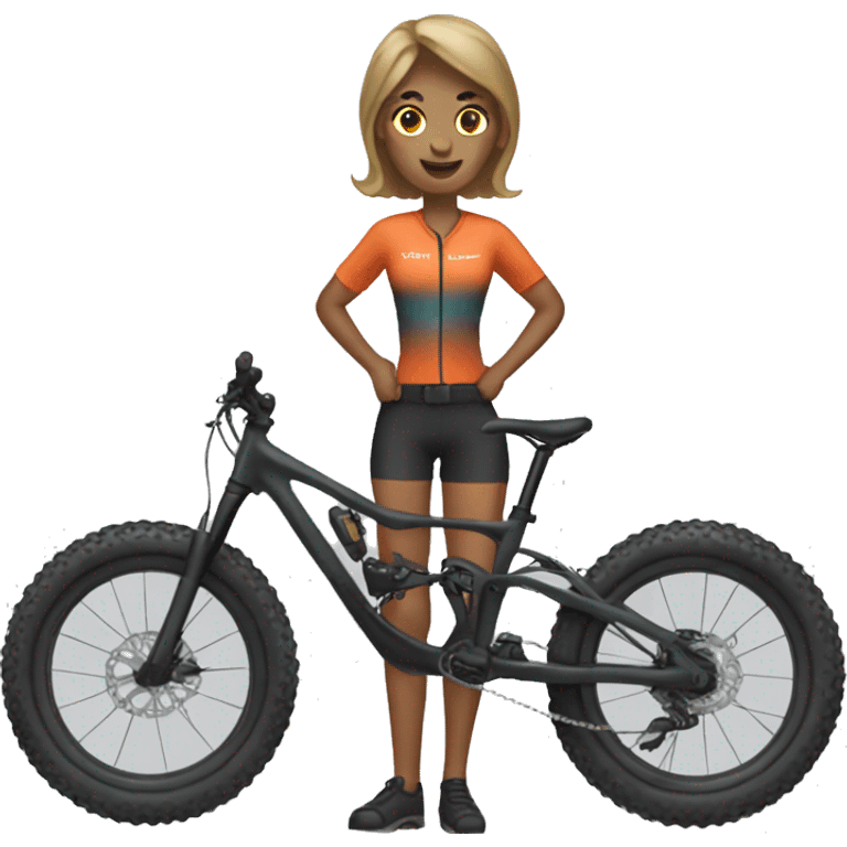 Mountian bike female  emoji