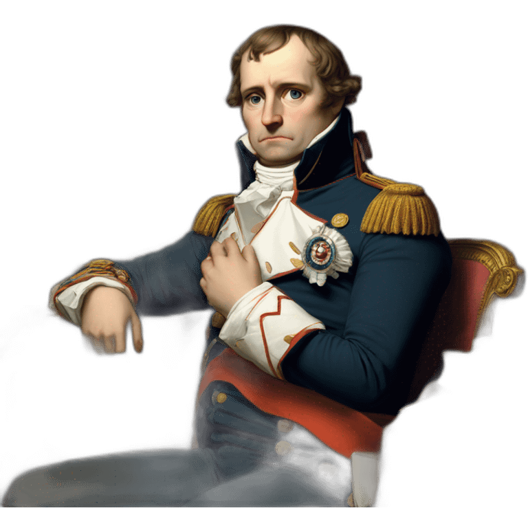 Napoleon 1st who puts his wrist under his chin sitting emoji