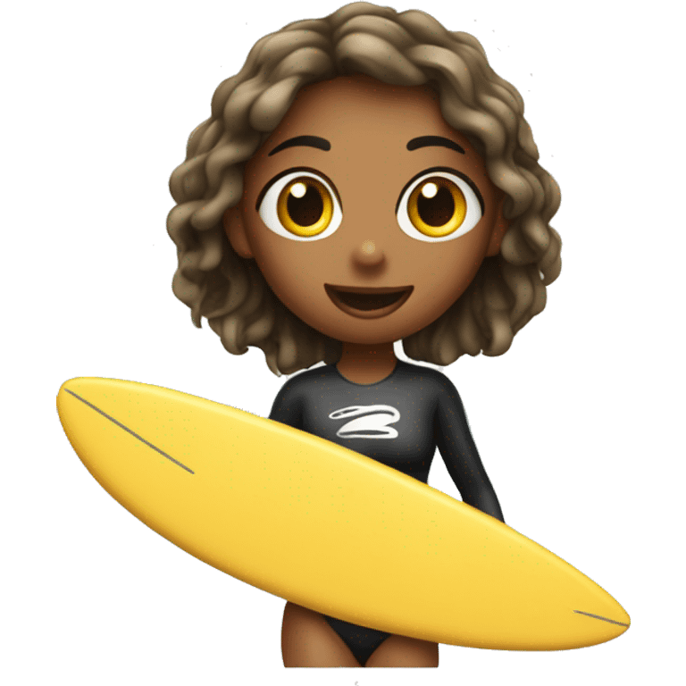 girl surfer with food emoji