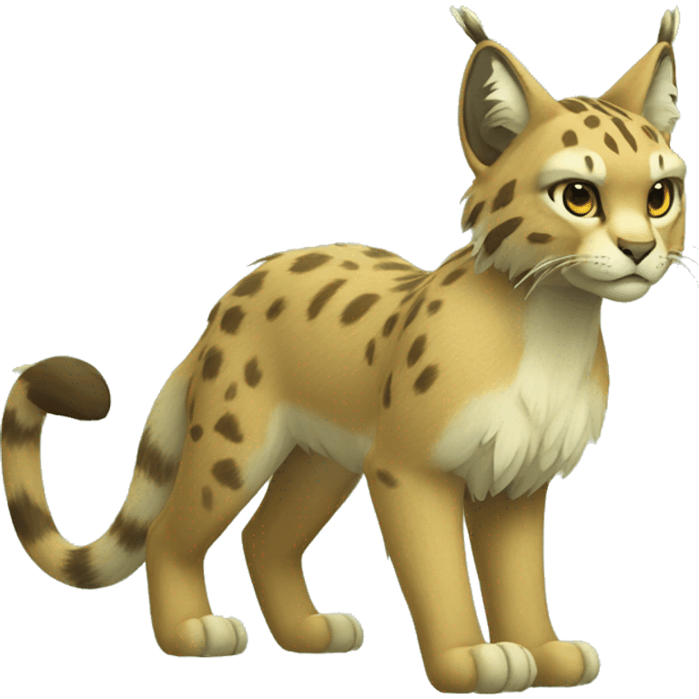 Grass-type Fakémon-Lynx full body emoji