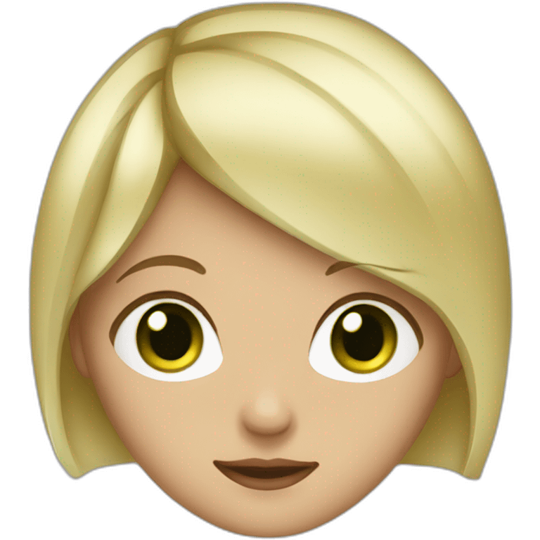 blond very short hair girl with green eyes  emoji