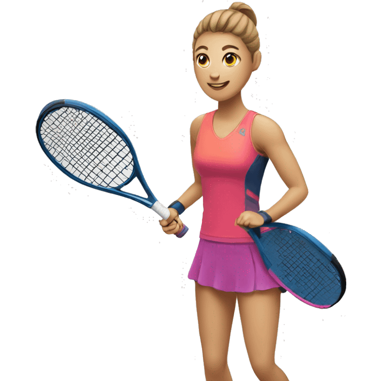 man padel tennis player and girl runner emoji