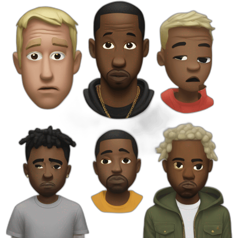 travis scott sad kanye west happy tyler the creator mad kendrick lamar disgusted emoji