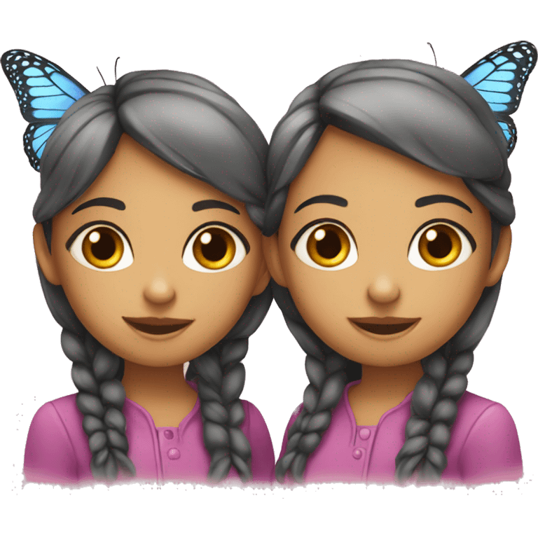 two butterfly girls  emoji