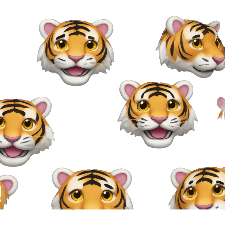 Happy Tiger face emoji in us navy chief uniform emoji