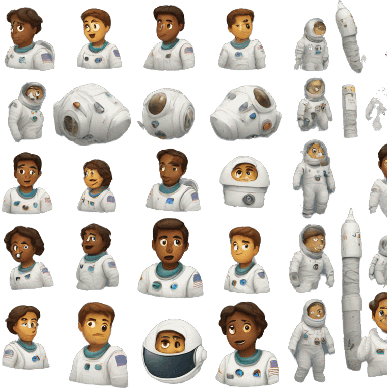 anxious unisex astronaut emoji