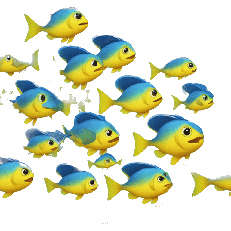 dori the fish, blue with yellow fins emoji