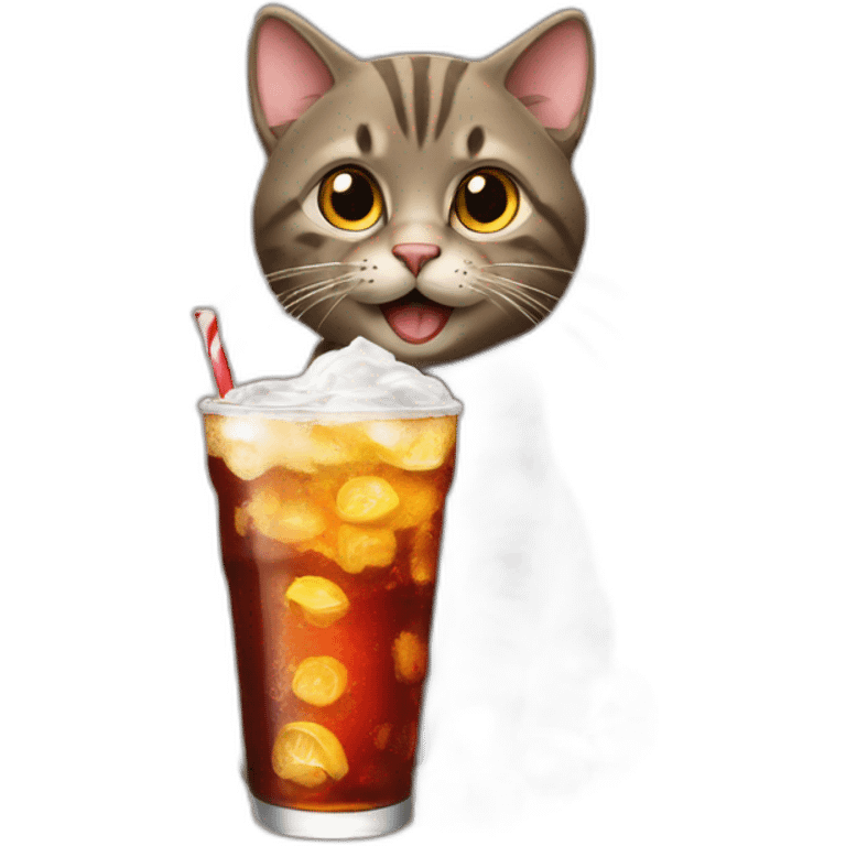 CAT with cola emoji