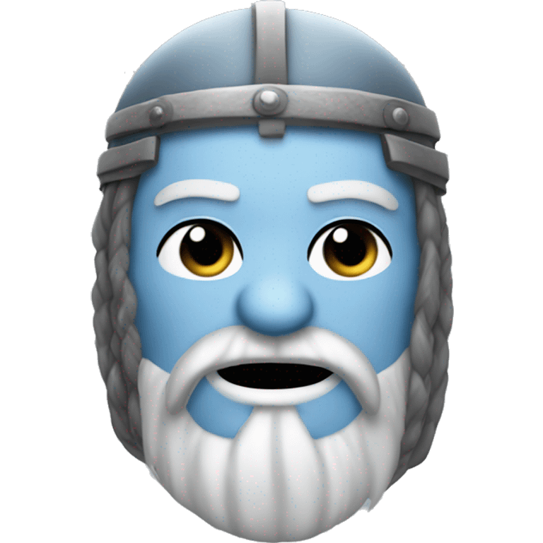 Viking white walker wearing helmet with braided beard  emoji