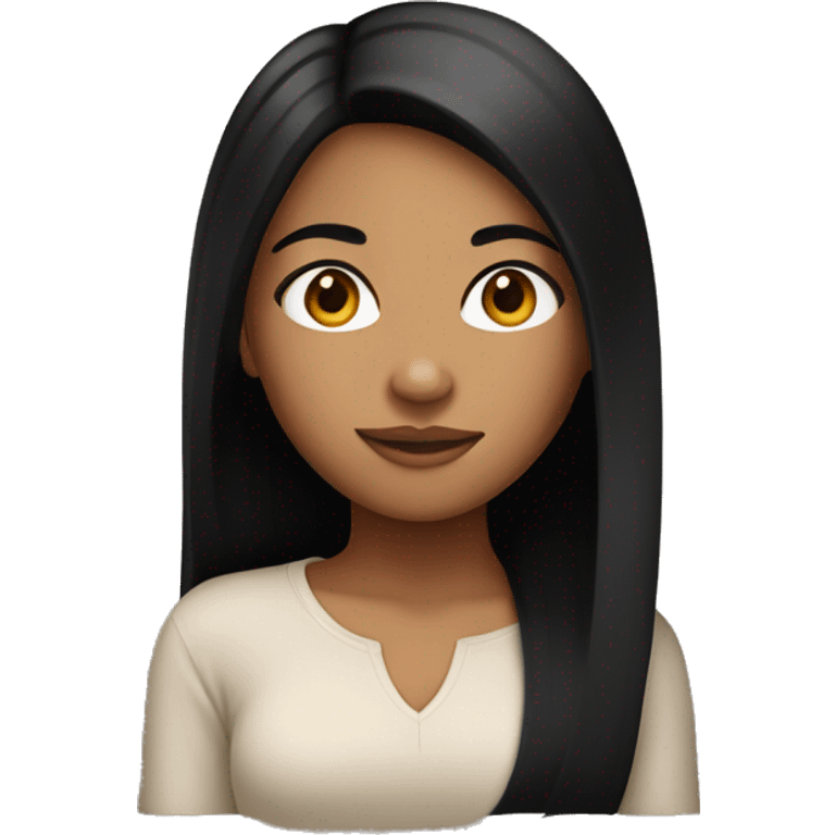 Tan skin girl with straight black hair emoji