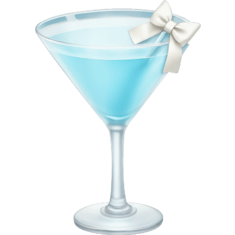 Light blue martini with white bow  emoji