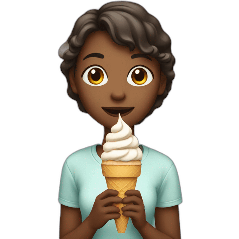 A girl eating ice cream  emoji