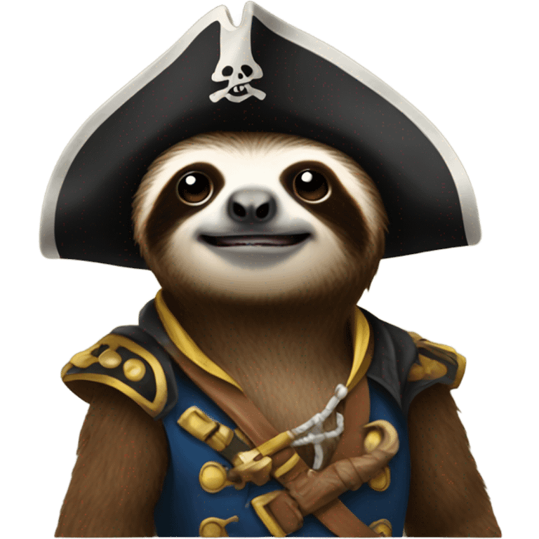 Sloth dressed as a pirate emoji