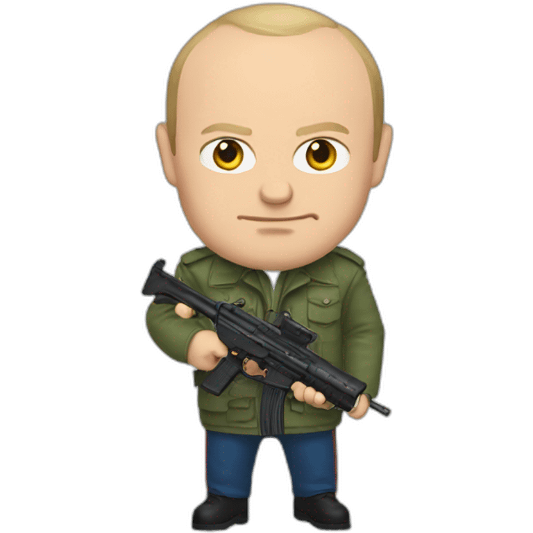 Putin with a gun emoji