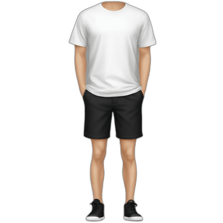 Man t shirt black and short pants emoji