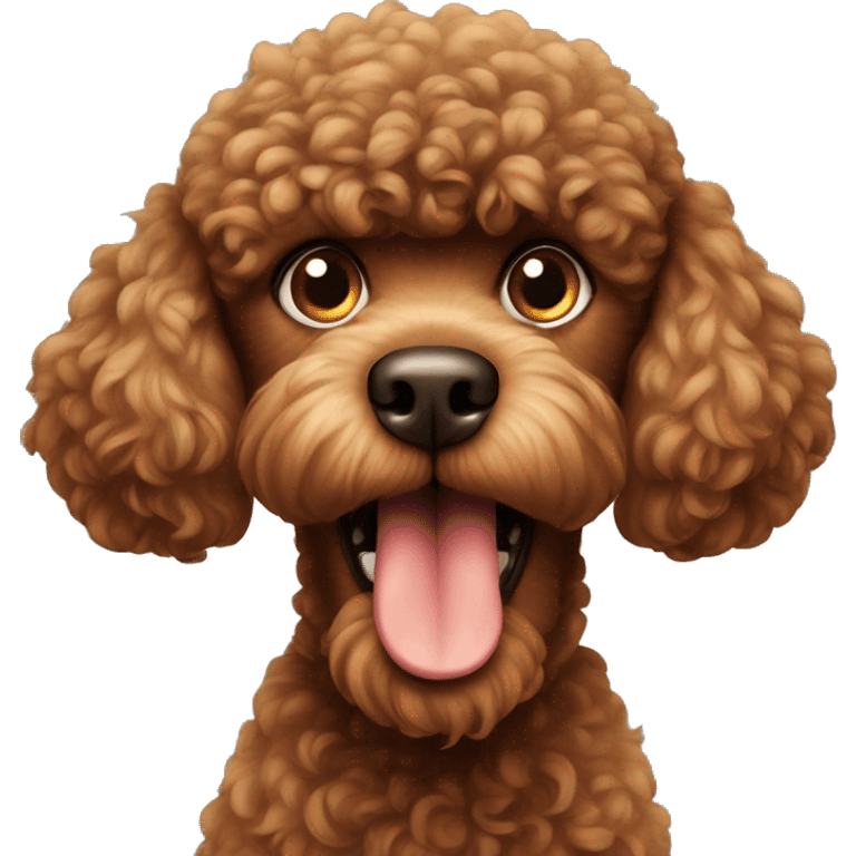 Brown poodle angry emoji