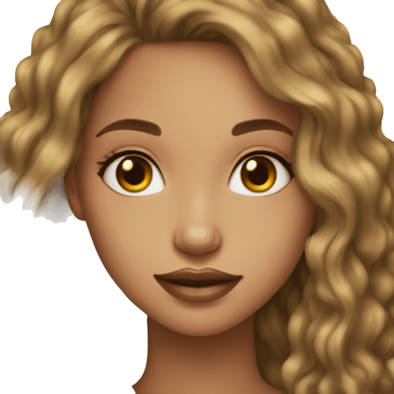 light skin girl long dark brown hairs  emoji