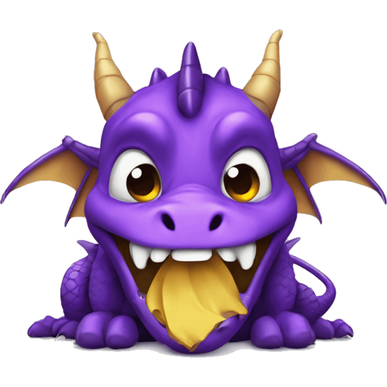 Dragon with purple beeing sad and crying emoji