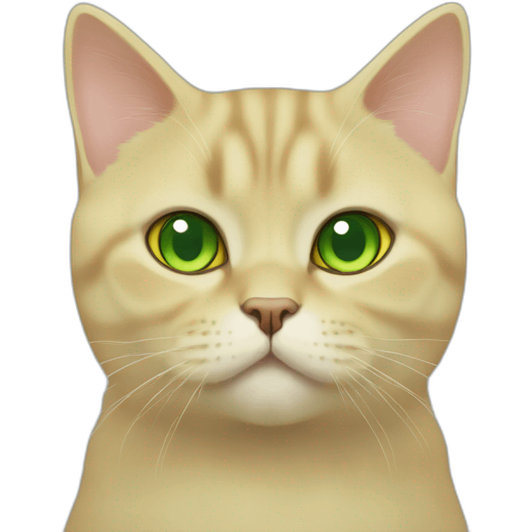 yellow british shorthair cat with green eyes emoji