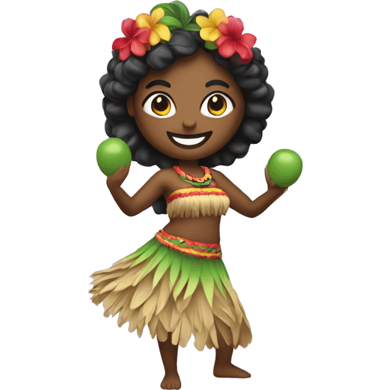 Hula dancer holding maracas emoji