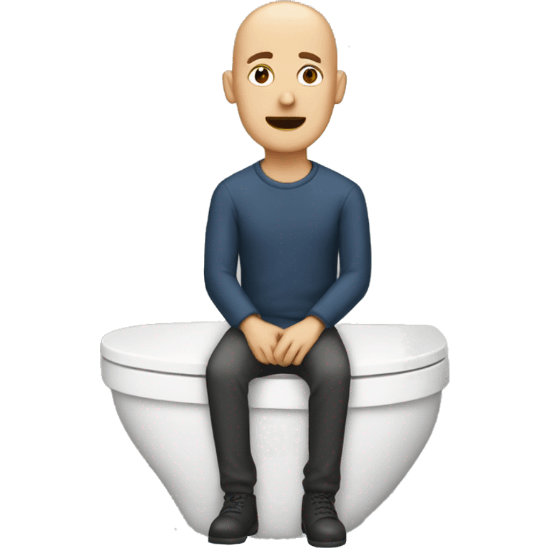 Man inside toilet bald emoji