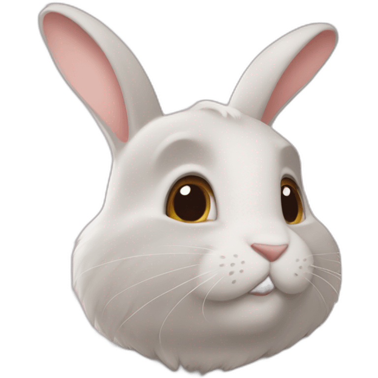 Lapin qui fait un câlin à un chat emoji