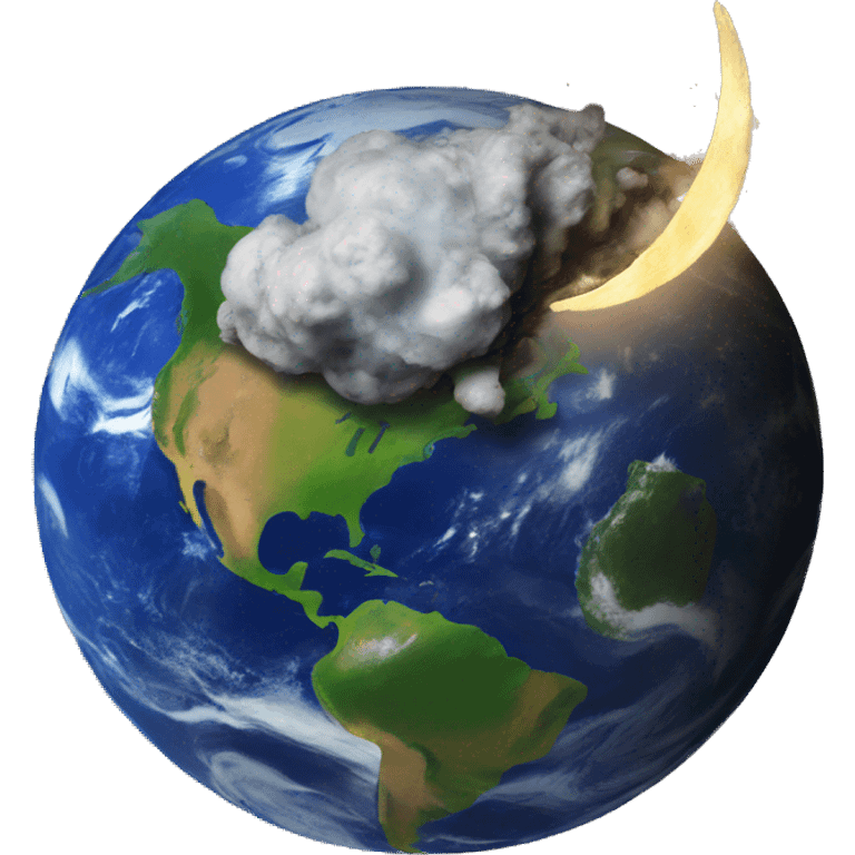 earth and moon crashing  emoji