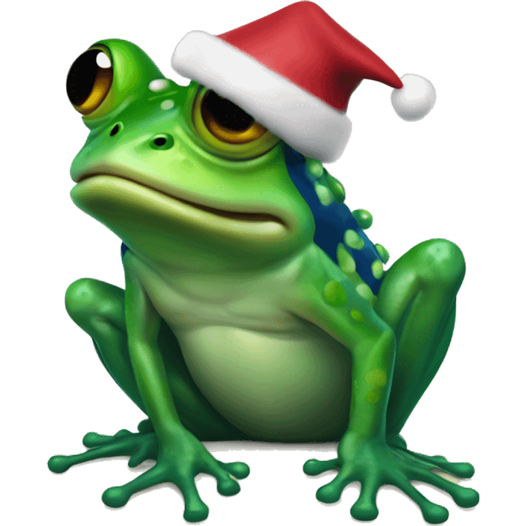 Punk rock frog that’s also in spirit for Christmas  emoji