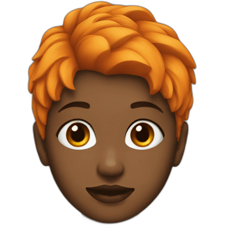 girl with Wolf hair cut orange emoji