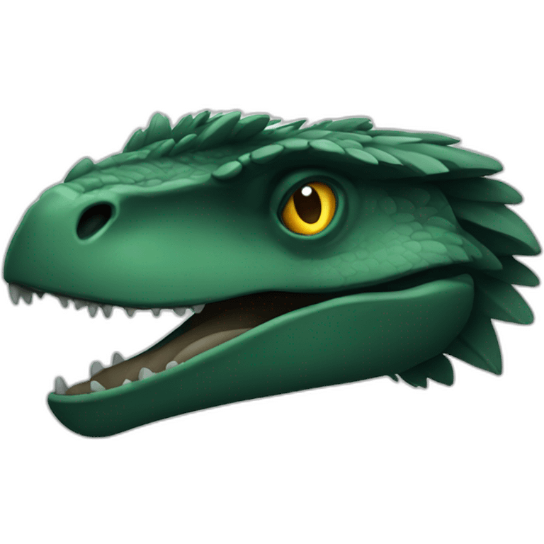 dark green raptor head sleep emoji