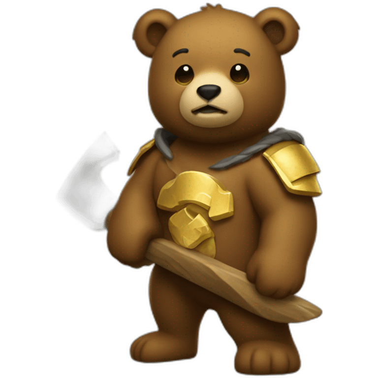 bear with pickaxe gold emoji