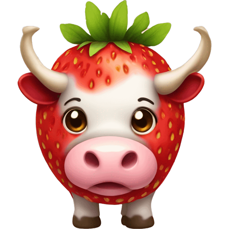 strawberry chubby cow emoji