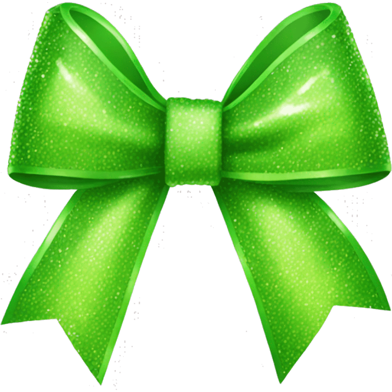 lime green sparkling bow emoji